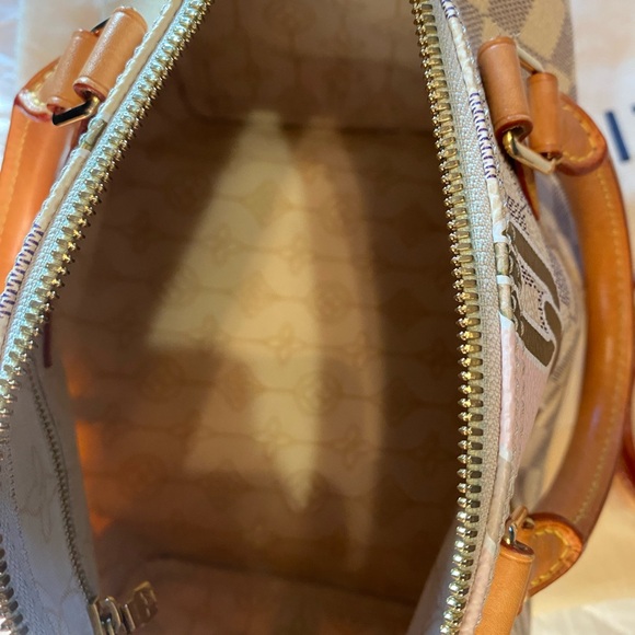 💯 Authentic LOUIS VUITTON Damier Azur Nautical Speedy Bandouliere 25 - Picture 7 of 16